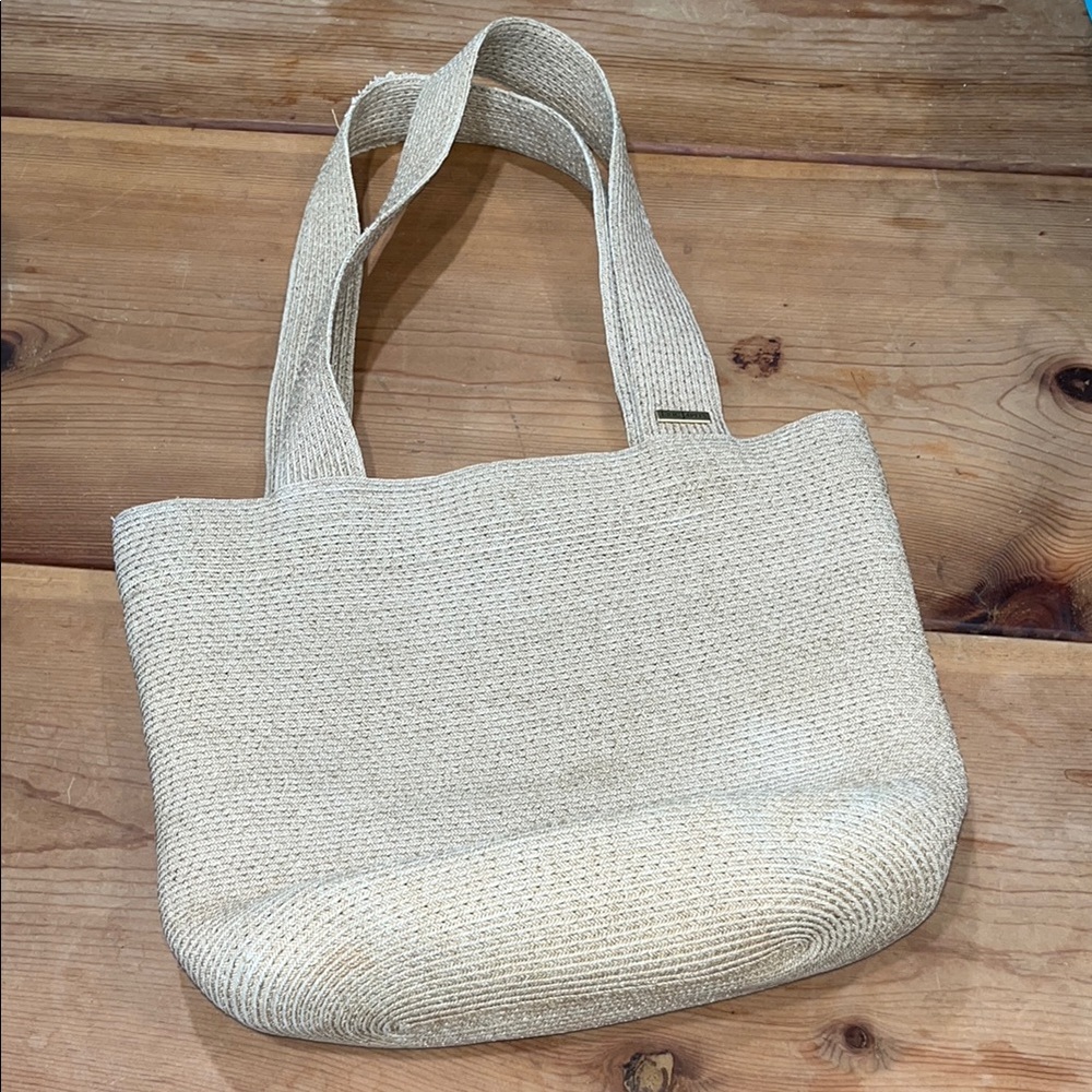 Eric Javits Elegant Cream straw Tote Bag